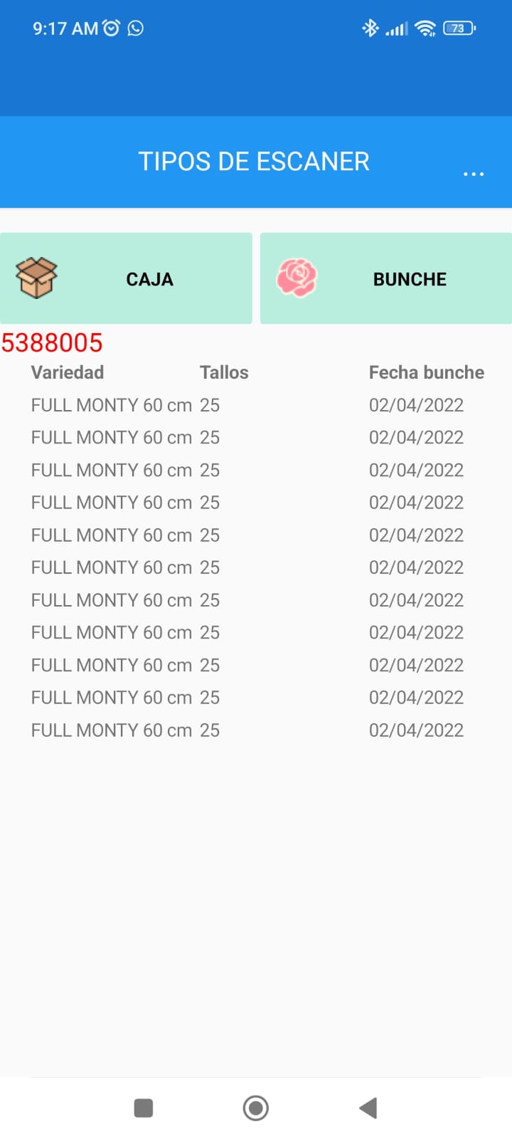 Contenido de Caja