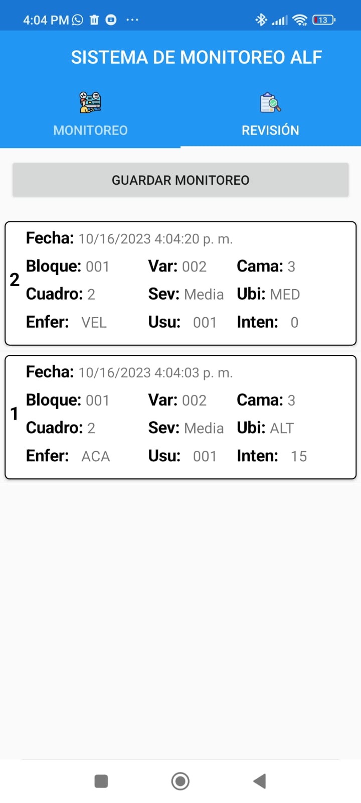Registros Guardados