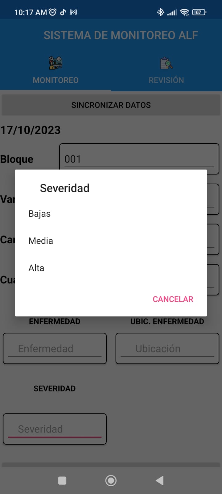 Selección Severidad