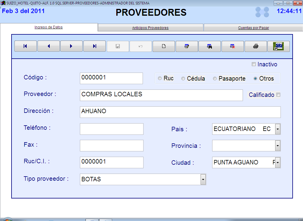 Proveedores